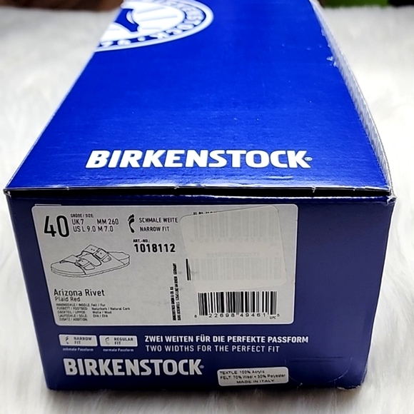 Birkenstock Arizona Wool Shearling Sandal Plaid Red - Picture 7 of 17